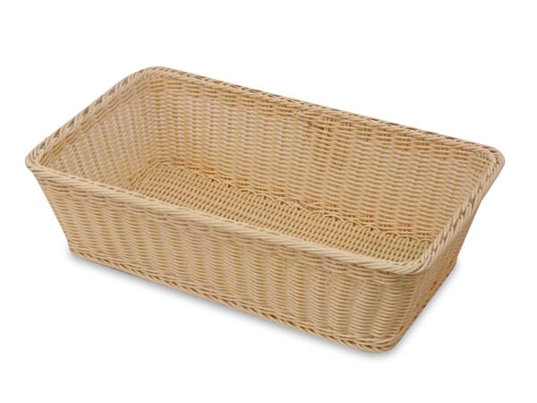 סלסלה ללחם מחוזקת דמויי קש בהיר מלבנית 32.5/53 ס"מ (מידת גסט' 1/1) גובה 9