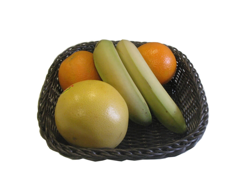 סלסלה ללחם מחוזקת דמויי קש חום כהה מרובעת 24/24 גובה 7 ס"מ