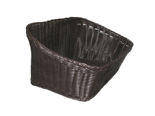 סלסלה תצוגה ללחם מחוזקת דמויי קש חום כהה מלבנית בשיפוע 28/44 גובה 8 ס"מ  BD12A-508