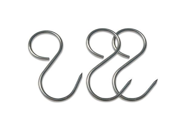 וו תליה נירוסטה בצורת S למתלה ששת 8 ס"מ