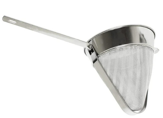 מסננת קונוס רשת ידית נירוסטה 25 ס"מ(שינואה)+וו תליה 5.7L