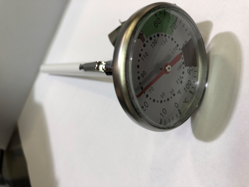 מד טמפרטורה להקצפה/קפוצ'ינו/חלב נירוסטה