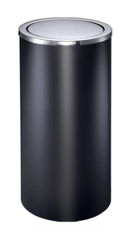 פח נירוסטה 37 ליטר -ראש מטוטלת מסתובב גימור מט קוטר 30 ס"מ גובה 65 ס"מ(רול)