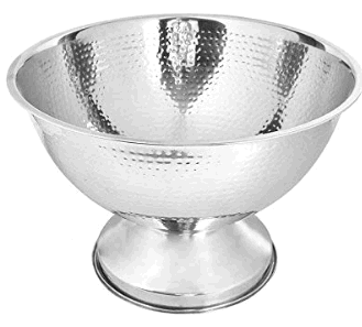 קערה פונץ נירוסטה 33 ס"מ  רקוע על רגל 8 ליטר