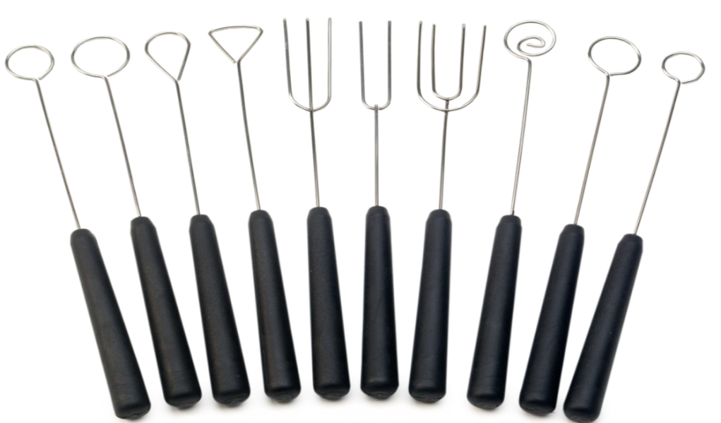 סט מזלגות/כלי טבילה לשוקולד 10 י"ח נירוסטה