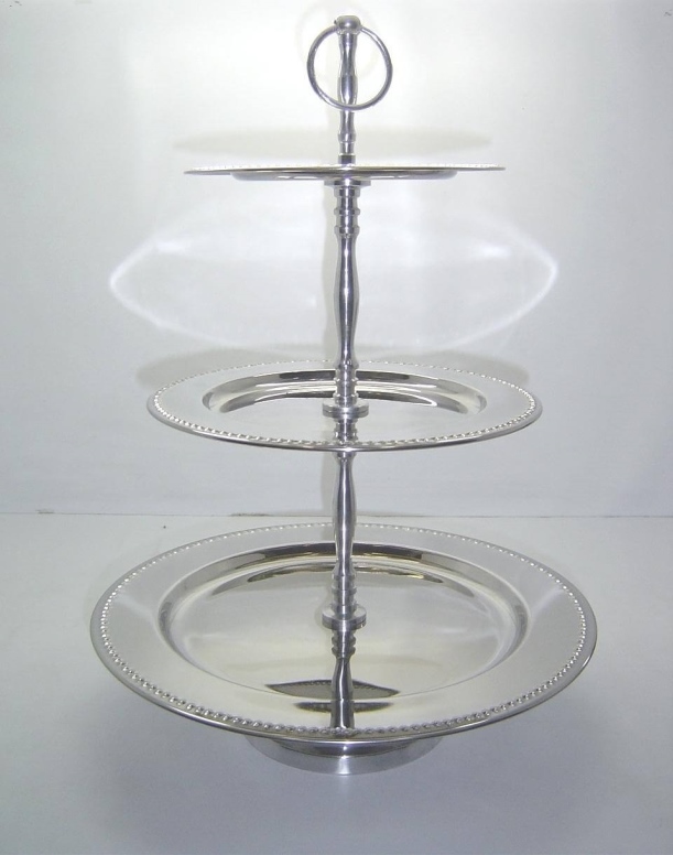 מעמד 3 קומות נירוסטה מעוצב גובה 45 ס"מ 25/22/18