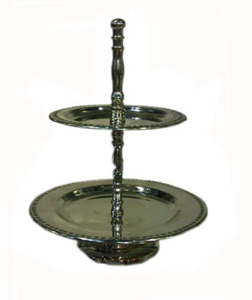 סטנד/מעמד 2 קומות מיני נירוסטה מעוצב גובה 18 ס"מ(רול) 10.5/13 ס"מ