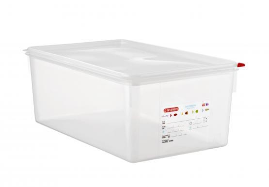 תבנית/קופסא מיכל אחסון פוליפרופילן 2/3/200 19 ליטר+מכסה אטום ARAVEN