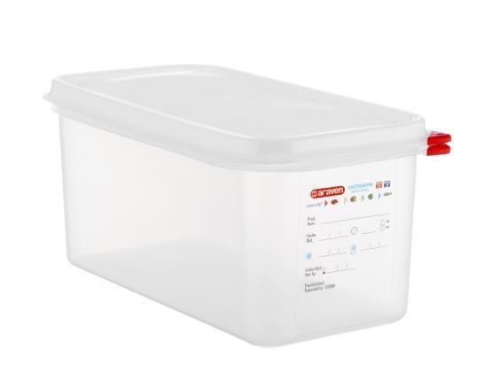 תבנית/קופסא מיכל אחסון פוליפרופילן 1/3/150 5.4 ליטר+מכסה אטום ARAVEN