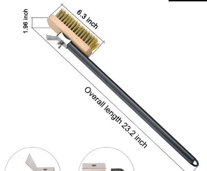 מברשת קטנה לתנור /טאבון פיצה סיבי נחושת 120 ס"מ BMETAL