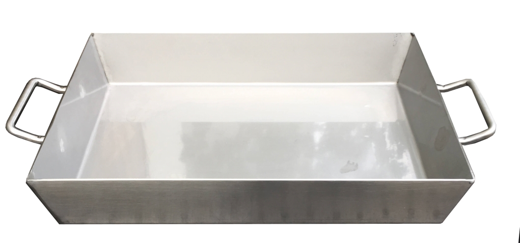 רוסטר נירוסטה משופע מרותך 2 מ"מ דופן ישרה מרותך ומלוטש 40*30 ג' 6 ס"מ ( st-304-2.00 +pvc ) ללא ידיות