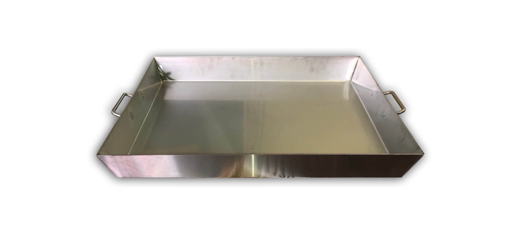 רוסטר נירוסטה משופע מרותך ומלוטש 45*35 ג' 6 ס"מ+ידית ( st-304-2.00 mm+pvc )