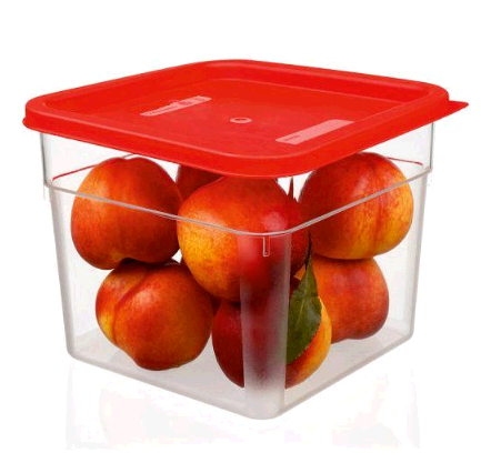 מיכל אחסון מרובע 6 ליטר פוליקרבונט+מכסה אטום BORA 6L