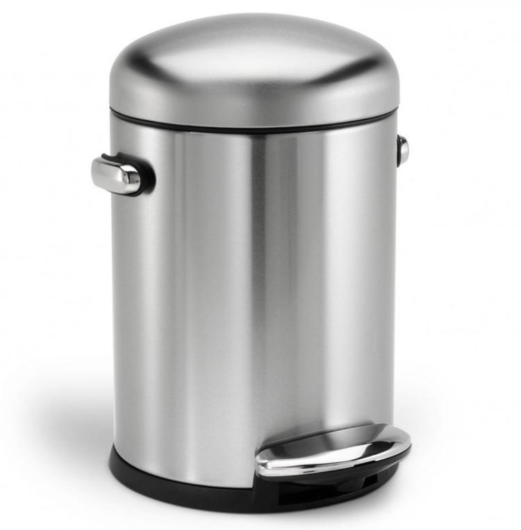 פח דוושה/רגלית רטרו, נירוסטה 4.5 ל' simplehuman