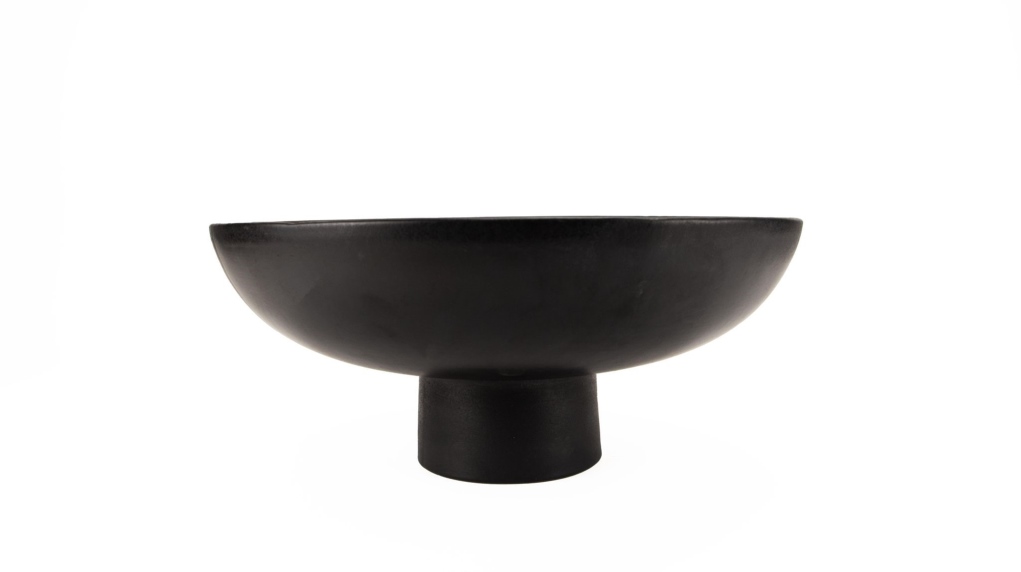 קערת פירות על רגל 26 ס"מ טרקוטה מחוסמת שחורה MARIA 1.6L