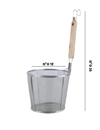 מסננת נודלס/פסטה 12 ס"מ ידית אנכית עץ 70CL