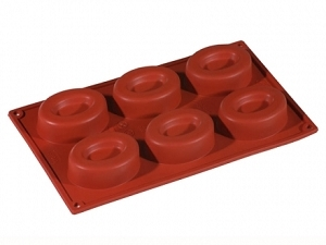 תבנית סיליקון 6 שקעים סברין אובל PAVONI fr049 6 savarin ovale 80mm/60/25h silicone