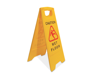 שלט אזהרה לרצפה רטובה באנגלית