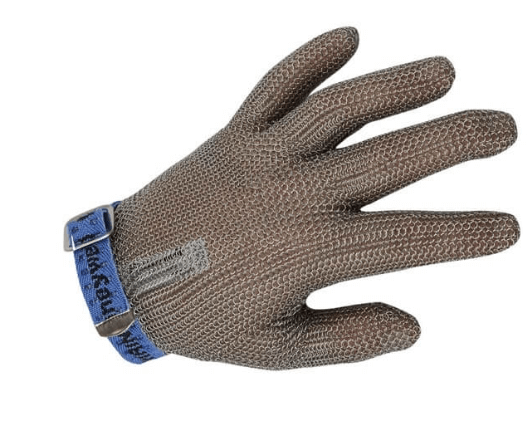 כפפה / כפפת נירוסטה 5 אצבעות L כחול ( נמכר בבודד - לא כפפות)