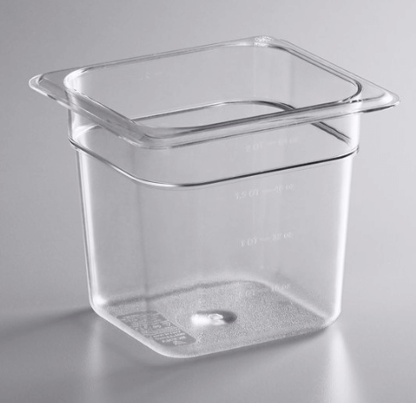 תבנית פוליקרבונט שקוף 1/6/150 (16.2/26.5 ג-15 ס"מ)(2.5 ליטר) ECONOMY