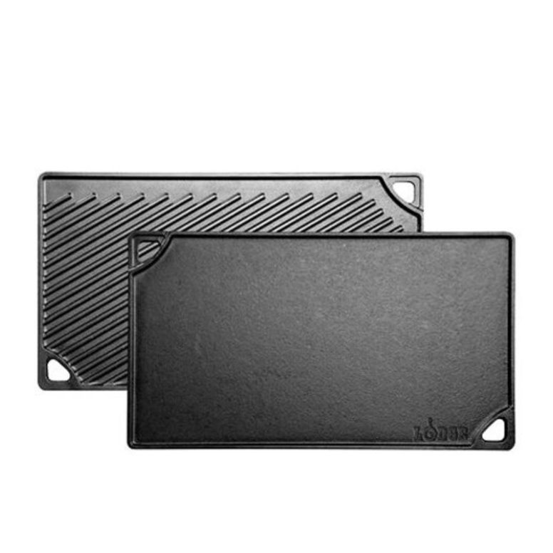 פלטה/פלנצה יציקת ברזל לגריל 43/24 ס"מ דו צדדי LODGE (יציקה)