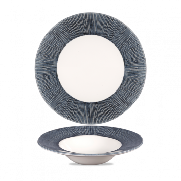 צלחת פסטה 24 ס"מ כחול מוברש CHURCHILL Bamboo Spinwash Mist