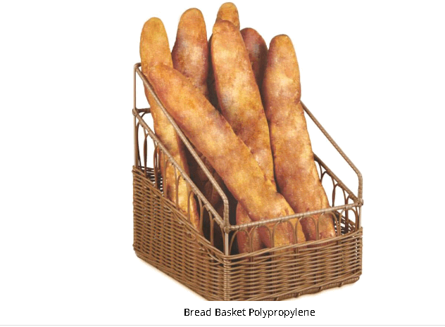 סלסלה ללחם/באגט משופעת לתצוגה פלסטי מחוזק דמוי במבוק 39 ס"מ PUJADAS