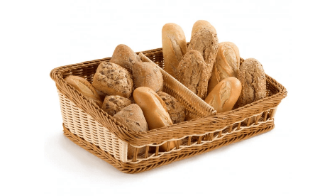 סלסלה ללחם/באגט משופעת  לתצוגה פלסטי מחוזק דמוי במבוק 49/31 ס"מ PUJADAS