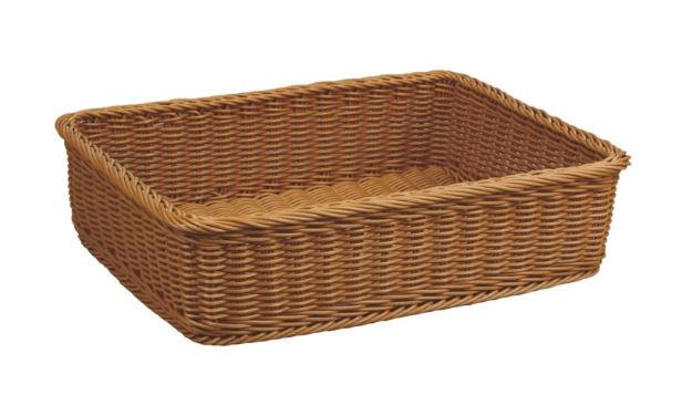 סלסלת לחם מלבנית דמוי קש חום מחוזקת 46/34/7 ס"מ  PUJADAS