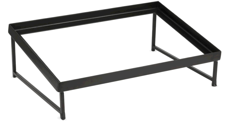 מעמד מתכת שחור בזווית למגש עץ ומגש רשת מרושת 45/30 ס"מ PUJADAS