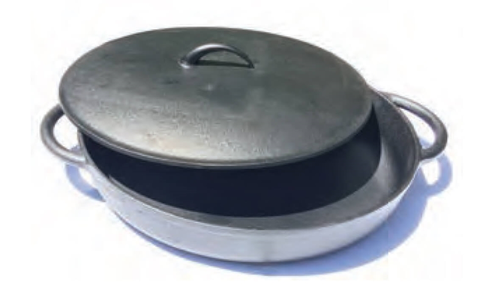 מחבת פאייה יציקת ברזל 40 ס"מ שתי ידיות עם מכסה (יציקה)