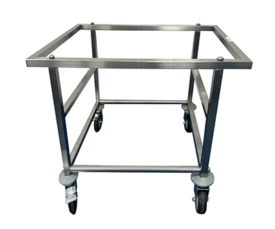 עגלה נירוסטה "מסגרת עליונה" ST-304 למיכל 130 ליטר B-M  (מסופק ללא מיכל) B-M BOLT PATENT 261865 WT26