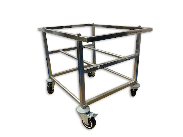 עגלה נירוסטה "מסגרת עליונה" ST-304 למיכל 130 ליטר B-M  (מסופק ללא מיכל) B-M BOLT PATENT 261865 WT26