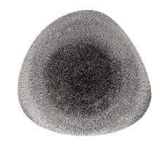 קערה נמוכה משולש  ללא שוליים 28 ס"מ שחור CHURCHILL RAKU BLACK