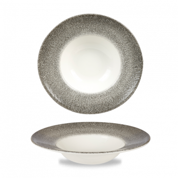 קערה 24 ס"מ שוליים רחבים שחור CHURCHILL RAKU BLACK