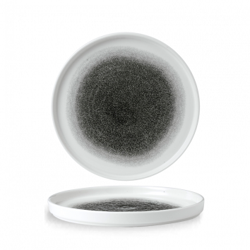 צלחת שף 26 ס"מ קנט 2 ס"מ שחור קוורץ 1/6  CHURCHILL RAKU QUARTZ BLACK