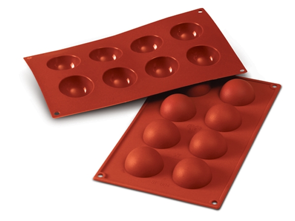 תבנית סיליקון חצי כדור 8 שקעים  קוטר 50 מ"מ SILIKOMART