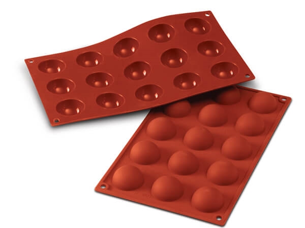 תבנית סיליקון חצי כדור 15 שקעים SILIKOMART(תואם (FR003)