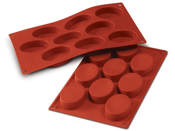 תבנית סיליקון אובל 9 שקעים SILIKOMART