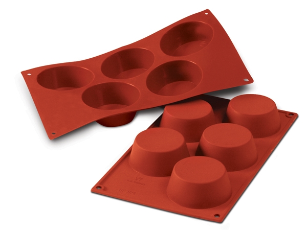 תבנית סיליקון מאפינס 5 שקעים SILIKOMART