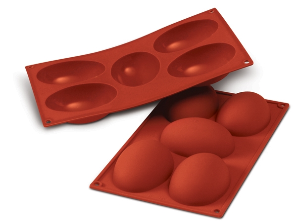 תבנית סיליקון חצי ביצה 5 שקעים SILIKOMART