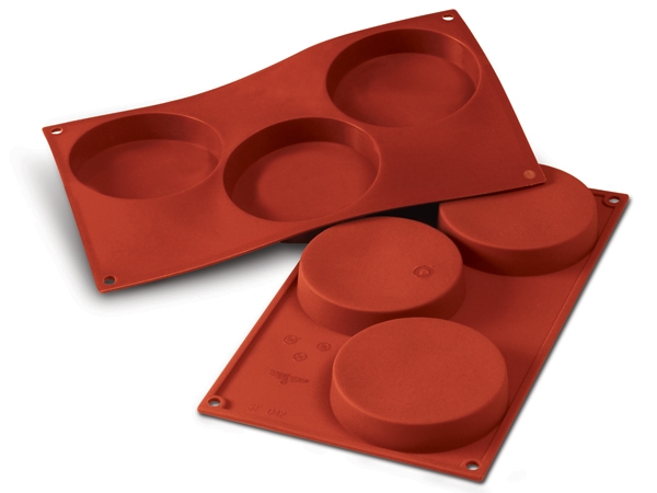 תבנית סיליקון  3 שקעים קוטר 10 ג-2 ס"מ SILIKOMART תואם FR023