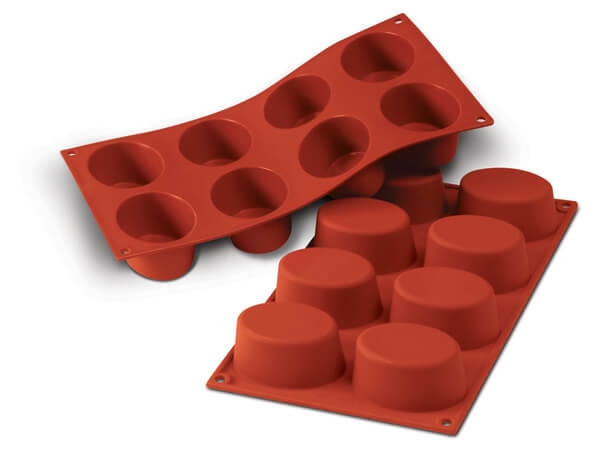 תבנית סיליקון אובל 8 שקעים SILIKOMART