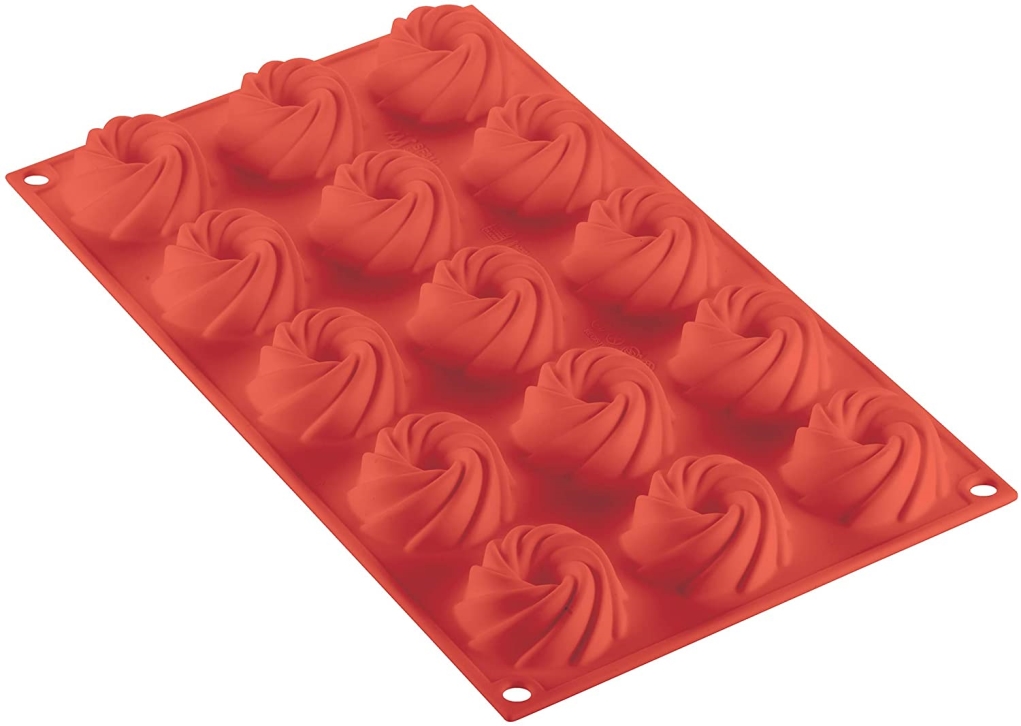 תבנית סיליקון 15 שקעים SILIKOMART Swirl
