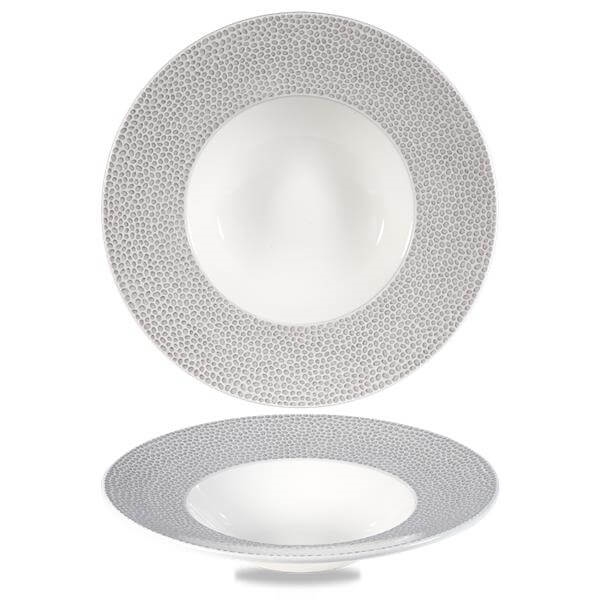 צלחת פסטה 28 ס"מ שוליים רחבים צדף אפור  CHURCHILL Spinwash Shale Grey isla