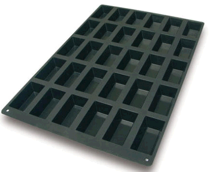 תבנית סיליקון 60/40 ס"מ 30 שקעים מלבני SILIKOMART SQ006