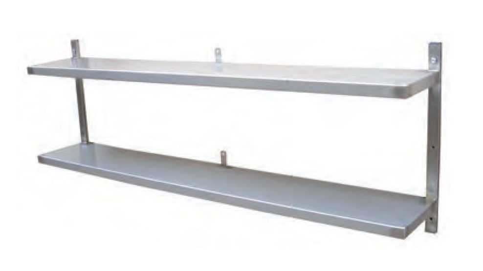 מדף קיר נירוסטה כפול 30/100 ס"מ + ברגים "נטו"