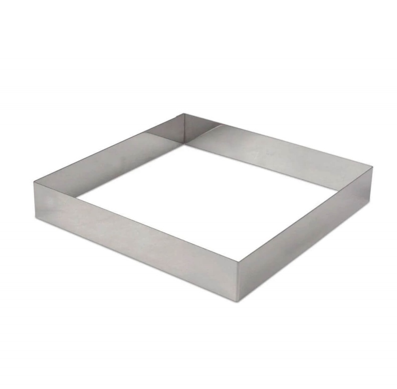 טבעת אפייה/ רינג/ מסגרת מרובעת 15/15 ס"מ גובה 2 ס"מ נירוסטה
