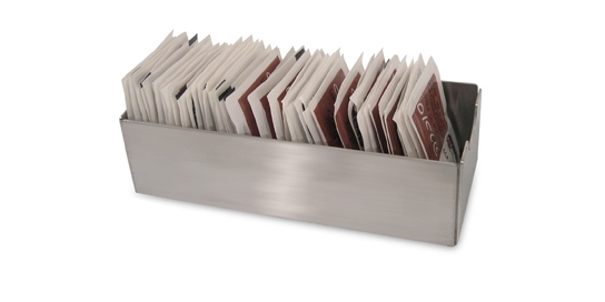 מחזיק שקיות סוכר נירוסטה  גדול חדש 14/5 ס"מ ST304- 0.8MM