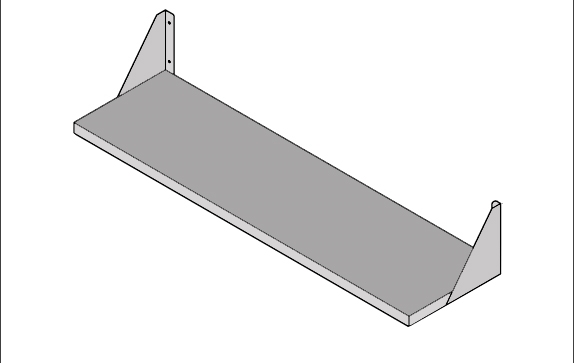 מדף נירוסטה בודד לתליה דו צדדית 150/30 ס"מ